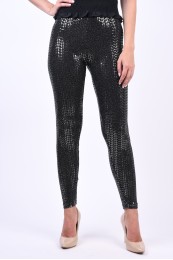 Women Leggings Jacqueline De Yong Shila Black/Silver Sequince